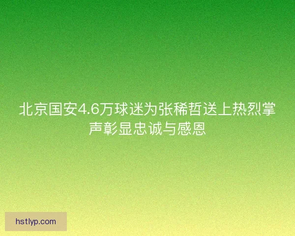 北京国安4.6万球迷为张稀哲送上热烈掌声彰显忠诚与感恩 北京国安4.6万球迷为张稀哲送上热烈掌声彰显忠诚与感恩